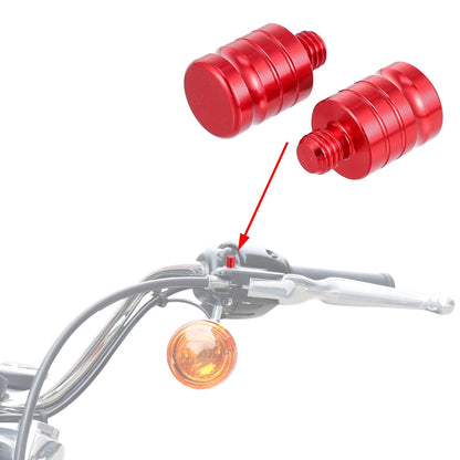 2 x M8x1.25 Motorcycle Left Side Mirror Hole Plug Cap Screws Red for Universal