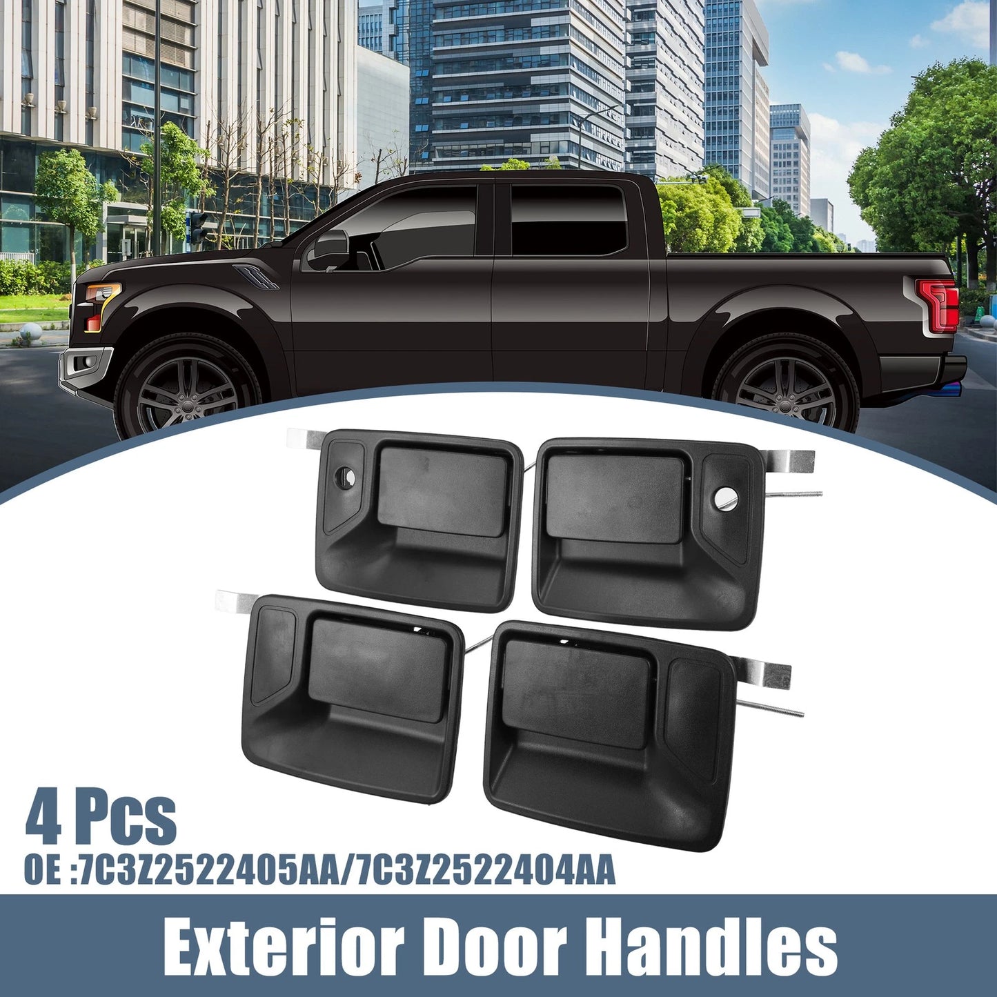 4Pcs Black Exterior Door Handle for Ford Excursion (2000-2005)