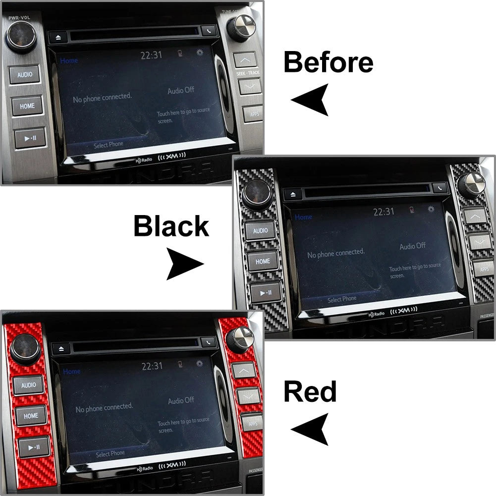 Carbon Black Central Console Volume Switch Cover Trim for Toyota Tundra (2014-2021)
