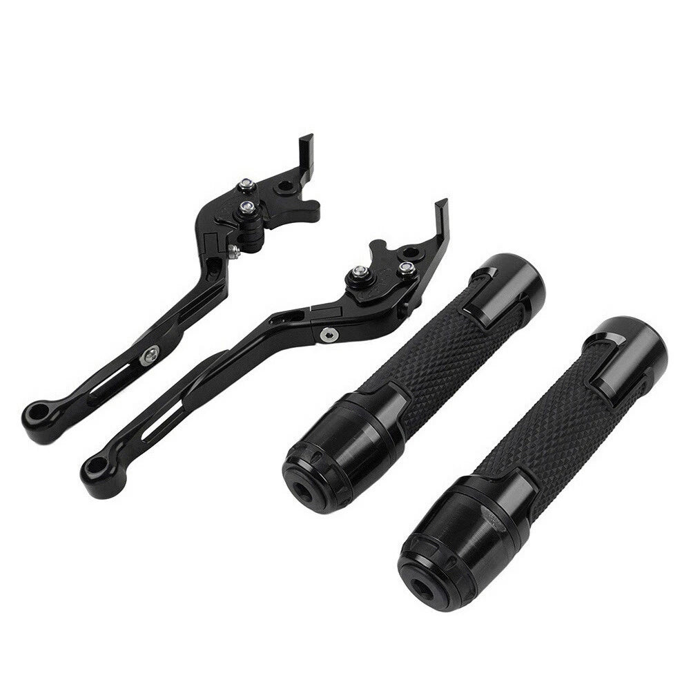 Black Extendable Brake Clutch Levers & Grips for Suzuki GSXR750