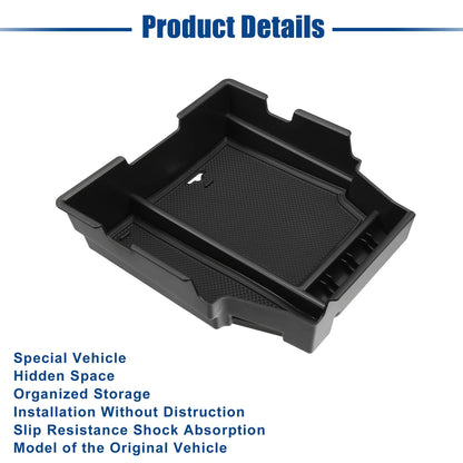 Front Center Console Organizer Tray for Chevy Traverse ABS Rubber Black