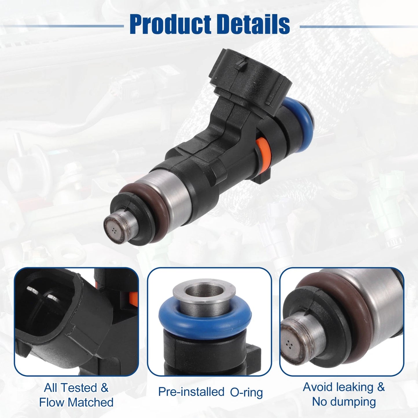6 x Car Fuel Injector Nozzle Replaces for Nissan 350Z (2003-2009)