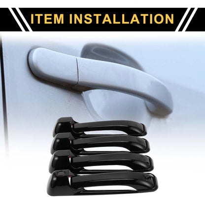 4pcs Exterior Door Handle Cover for Dodge Ram 1500 ABS Black (2009-2018)