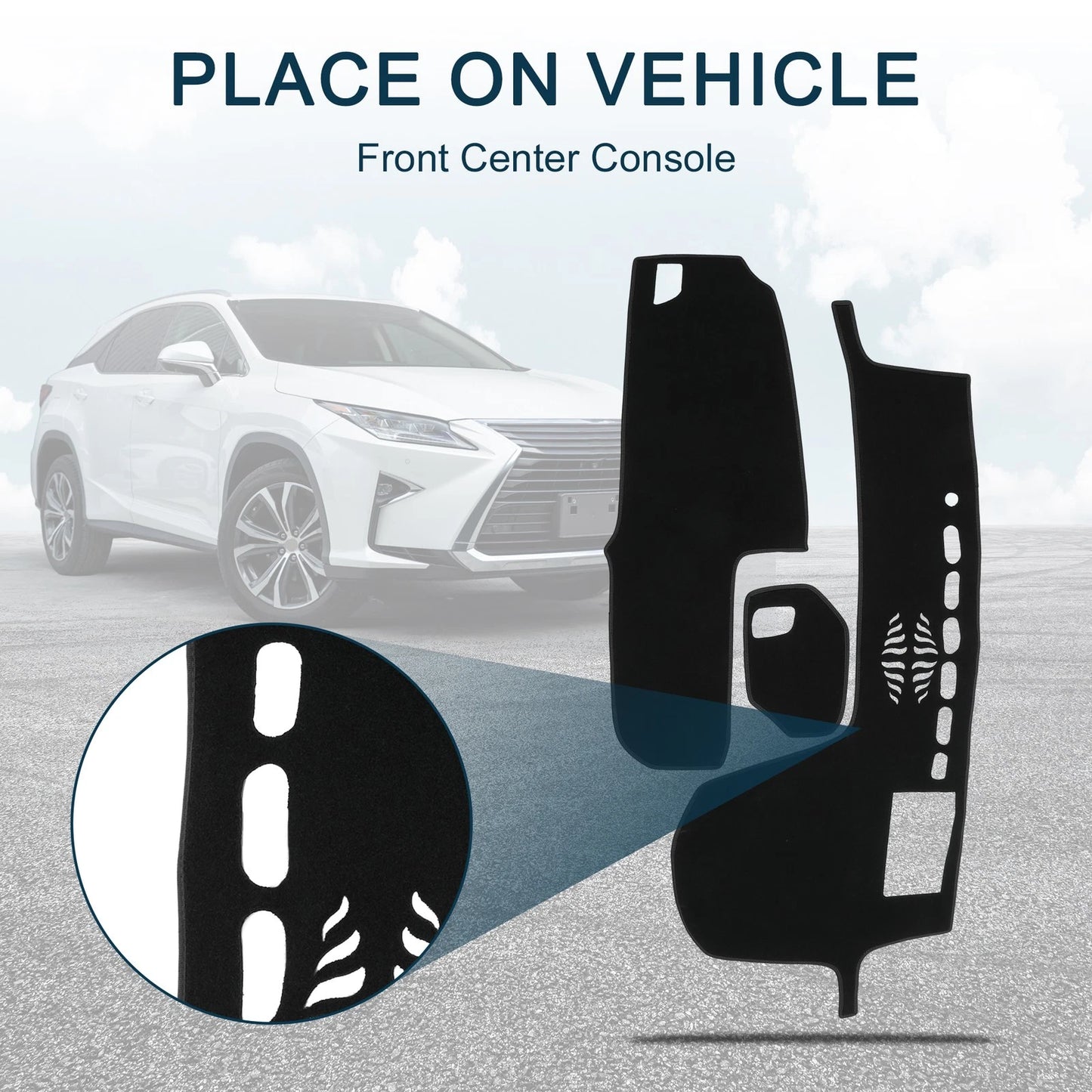 Dash Cover Mat Protector for Lexus RX 200t 2016-2019 Black