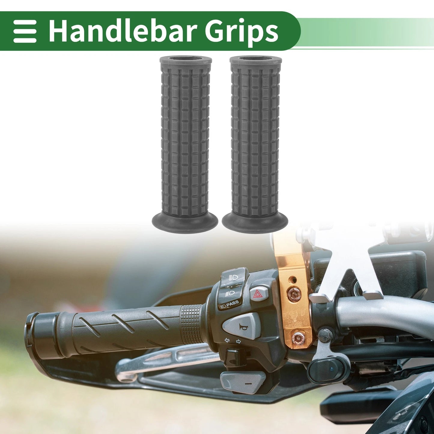 25mm Hand Grips Cover TPU Gray for Motorcycle