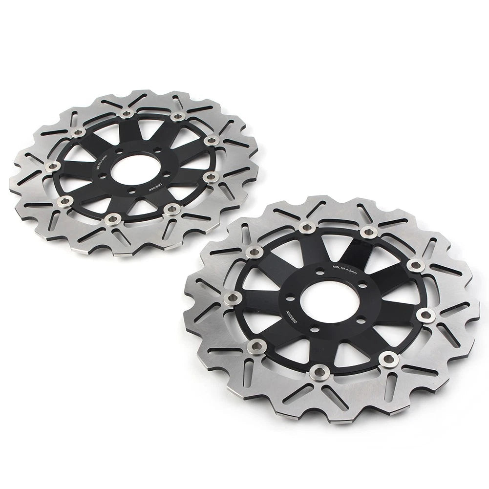 Front Brake Discs Rotors Black for KAWASAKI ZX9R ZX900C ZX12R (1998-2006)