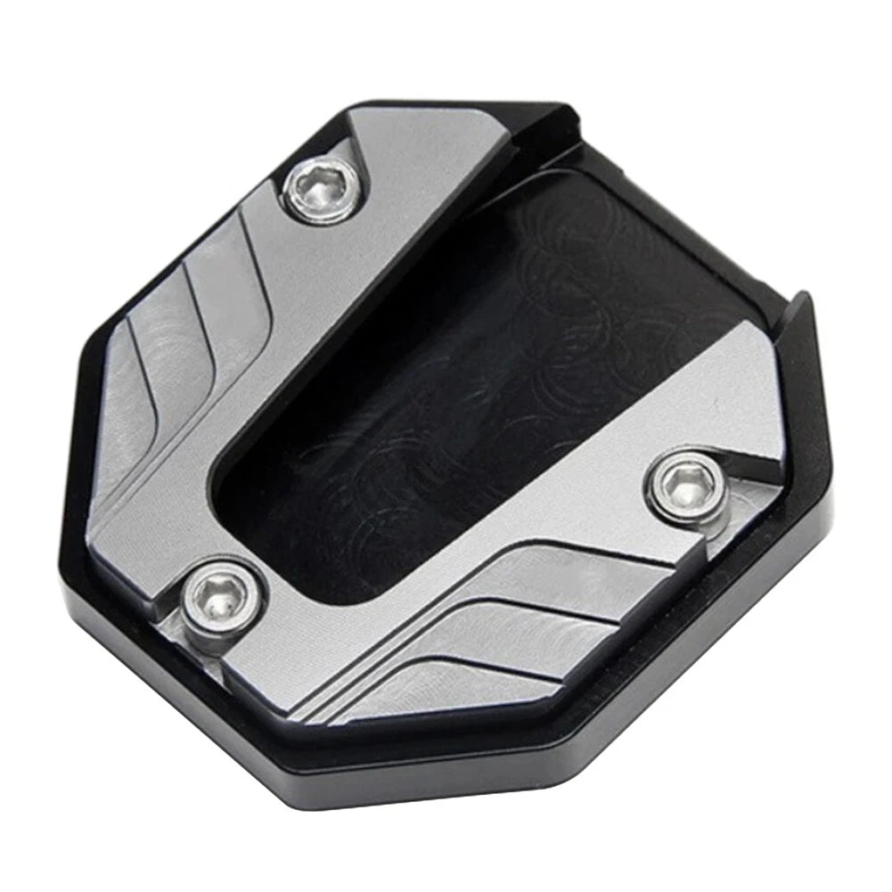 Kickstand Extender Foot Side Stand Pad for Motorcycle - Silver
