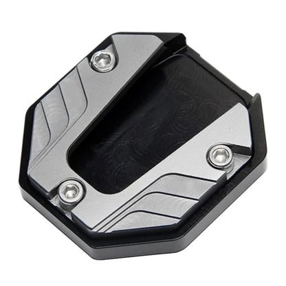 Kickstand Extender Foot Side Stand Pad for Motorcycle - Silver