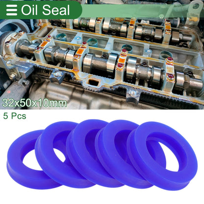 Oil Seal Seal Ring Rotary Shaft Seal TPU 32x50x10mm High Pressure Blue 5 Pcs