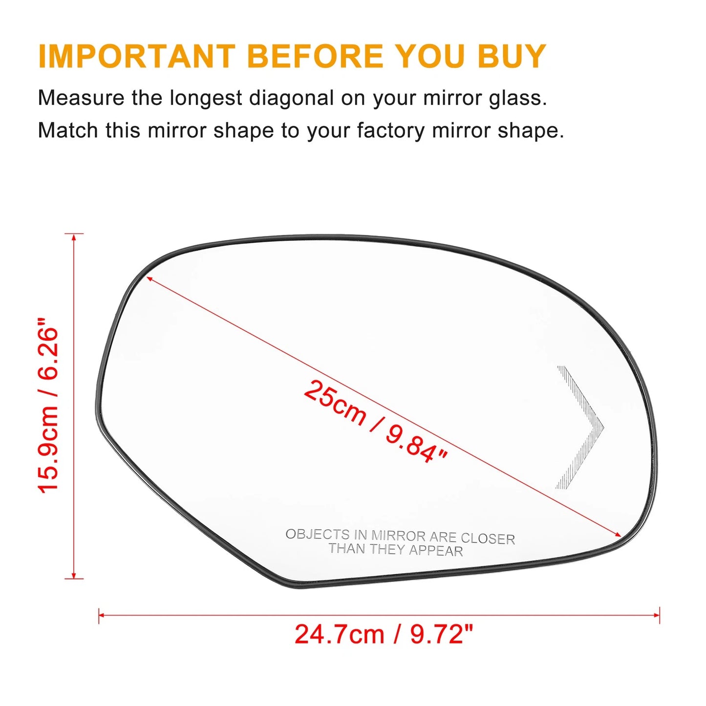Passenger Side Heated Mirror Glass for Tahoe Yukon Sierra Silverado