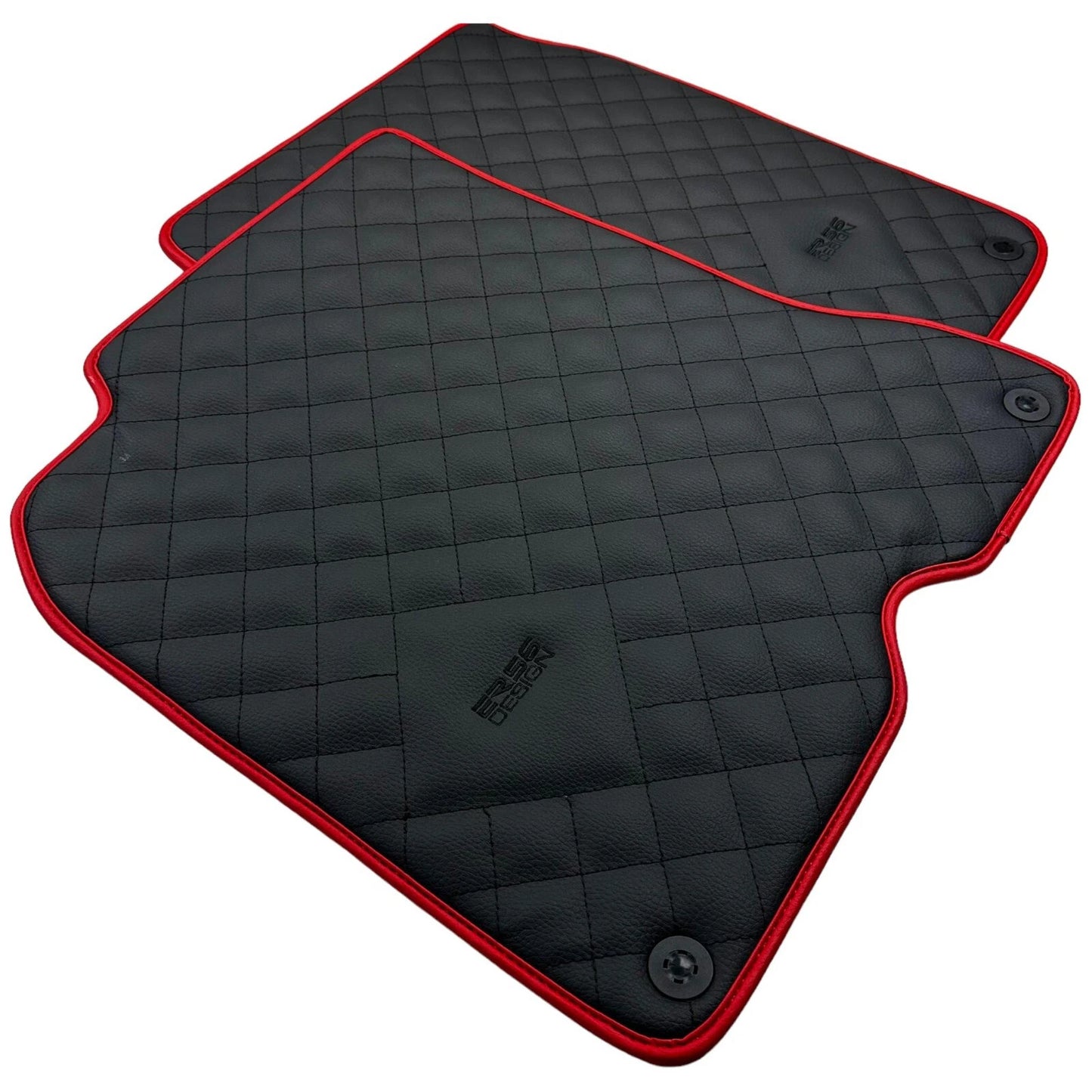 Leather Floor Mats for Ferrari California T (2015-2018) - AutoWin Brand Red Trim