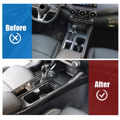 Carbon Style Central Console Gear Shift Frame Trim for Nissan Sentra (2020+)