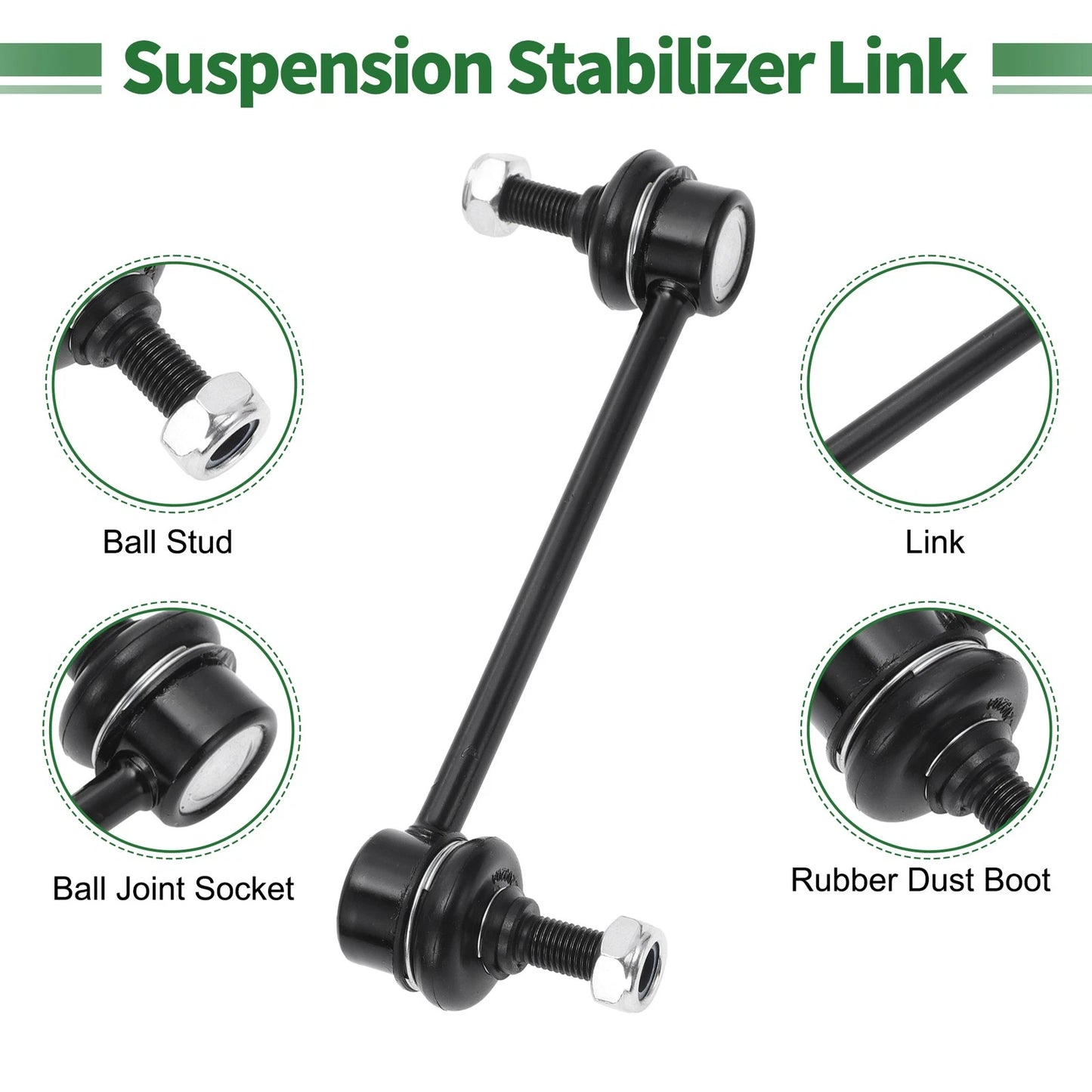 8pcs Front Suspension Kit Tie Rod Ends & Sway Bar Links for Mercury Milan