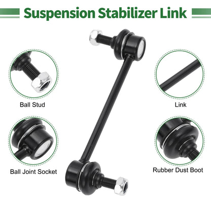 8pcs Front Suspension Kit Tie Rod Ends & Sway Bar Links for Mercury Milan