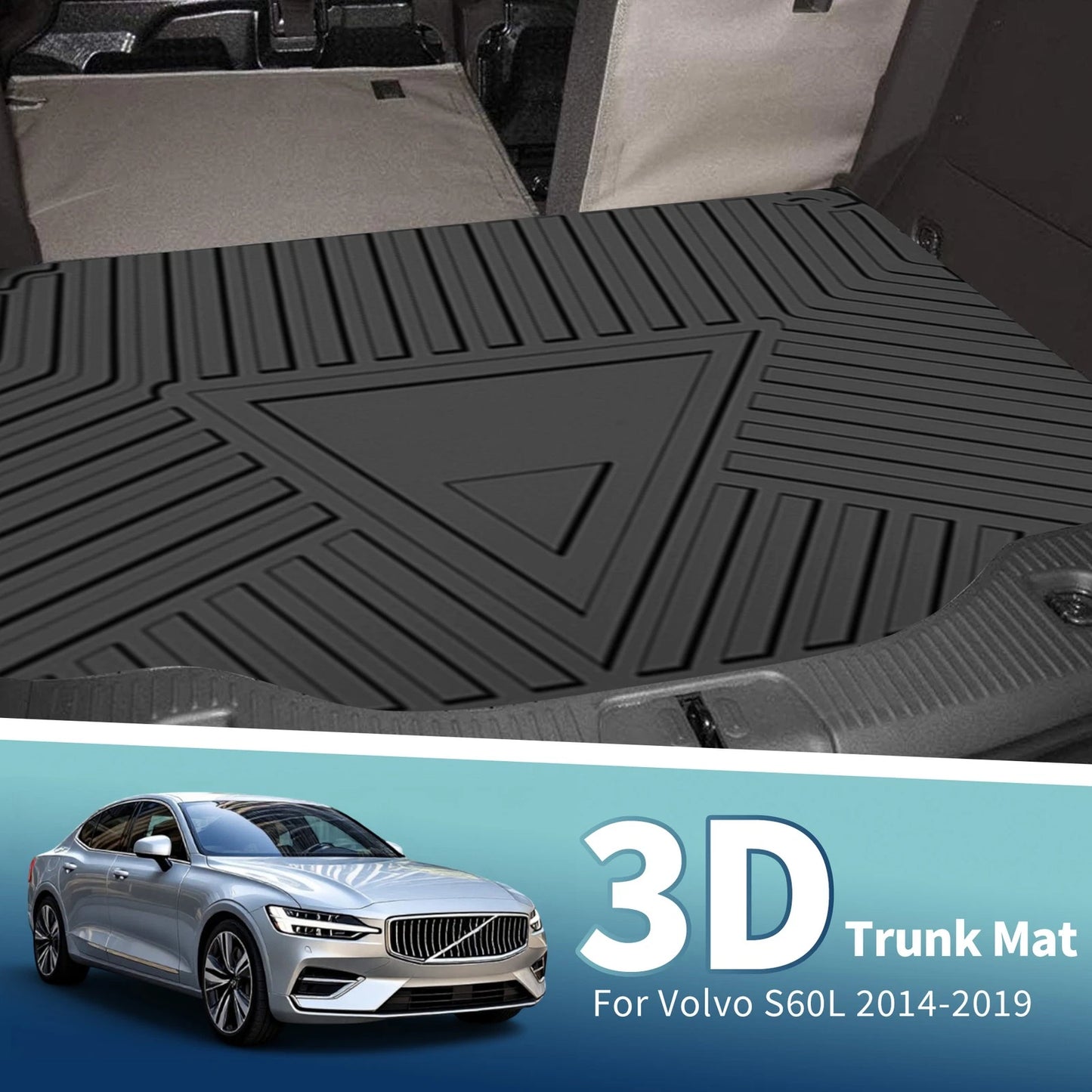 Flat Face Cargo Liner Rear Trunk Mat for Volvo S60L (2014-2019) 1 Pc
