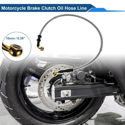70cm Motorcycle Brake Clutch Oil Hose Line Silver Tone for Motorcycle