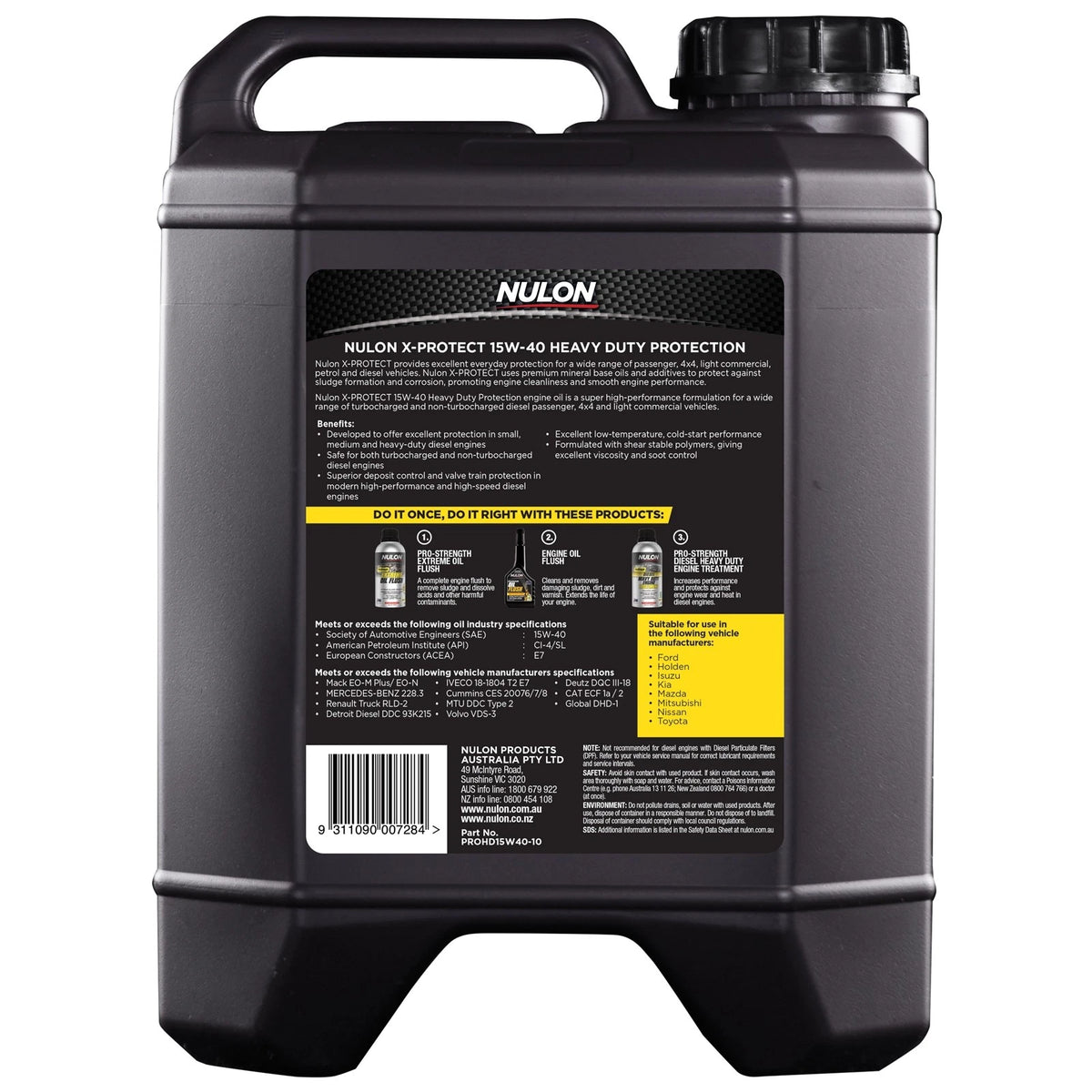 Nulon X-Protect Diesel 15W-40 Engine Oil 10L for HD Protection