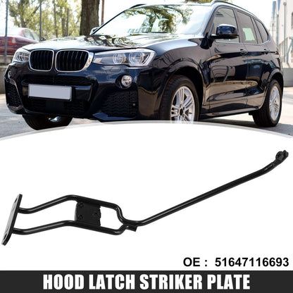 Hood Latch Striker Plate for BMW 335i 328i 2007-2013 Metal Black