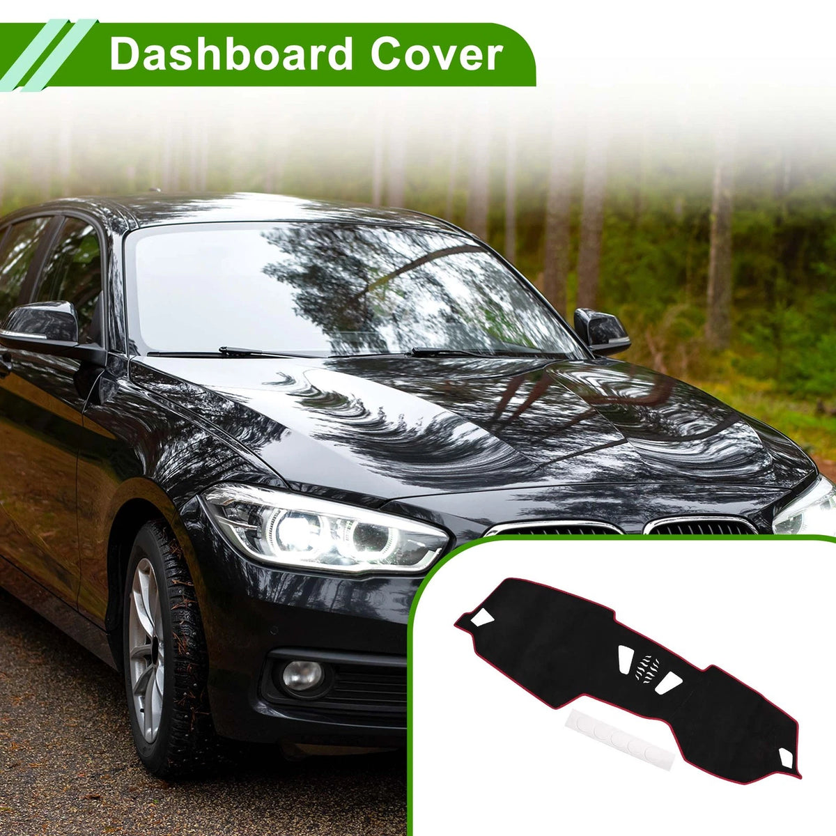 Dashboard Cover Mat for BMW 4 Series 2021-2024 Sun Protector Pad Black Red