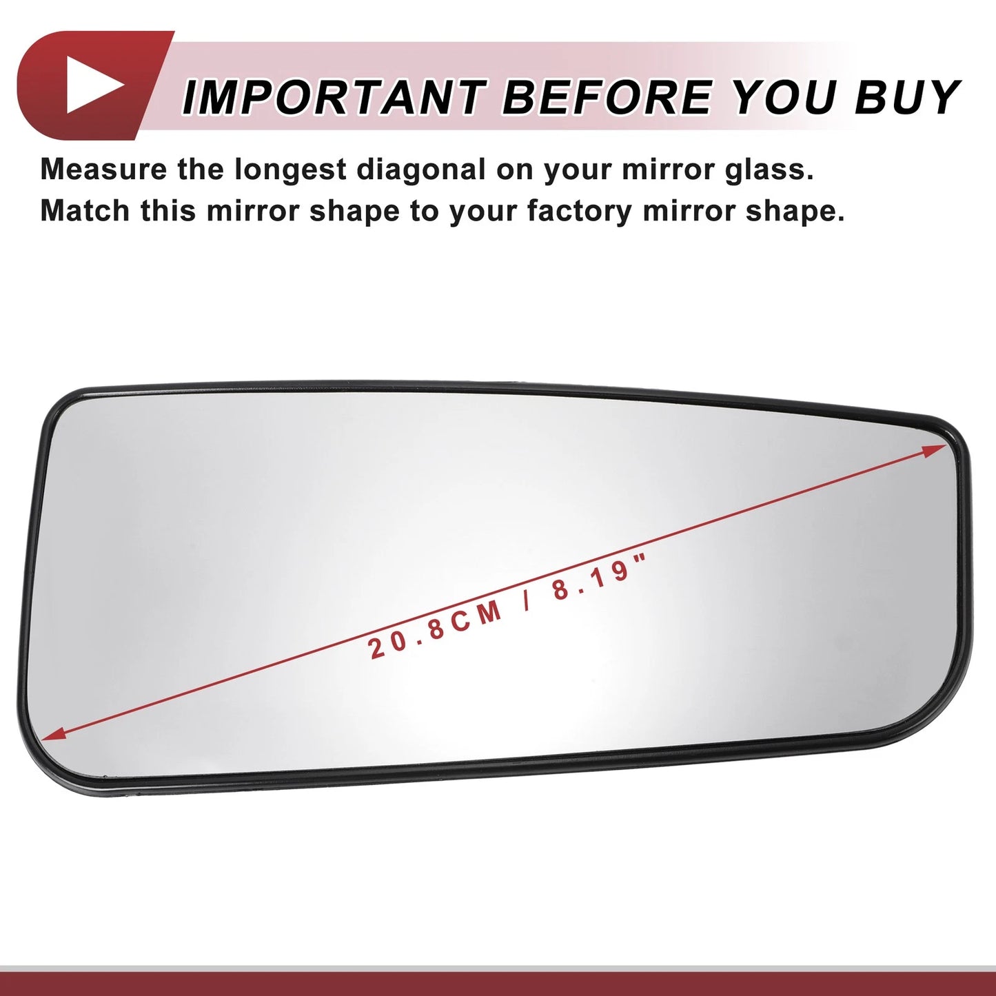 Heated Right Passenger Side Tow Mirror Glass Replacement for Ford