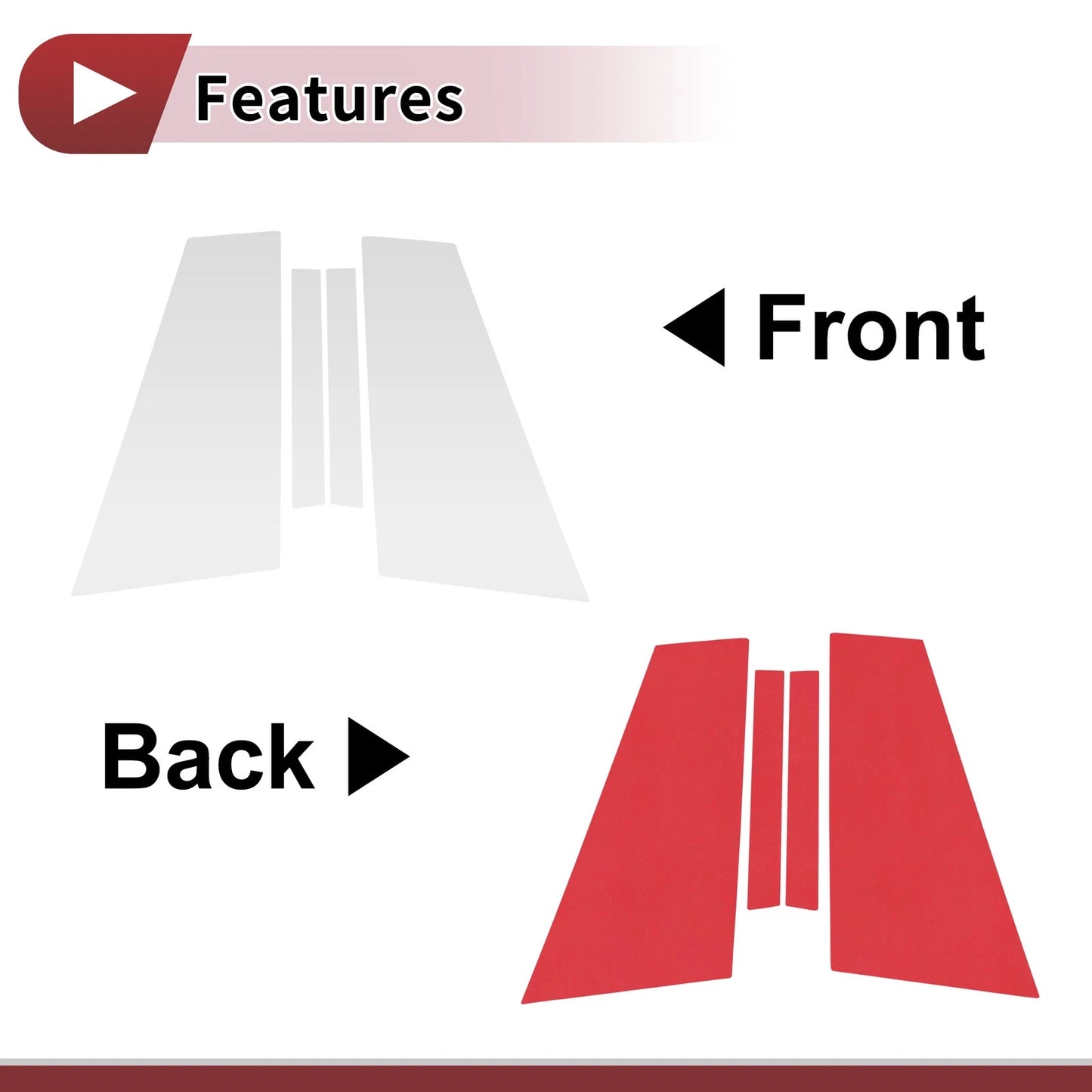 Silver Door Pillar Window Trim for BMW 8-Series (2010-2015)
