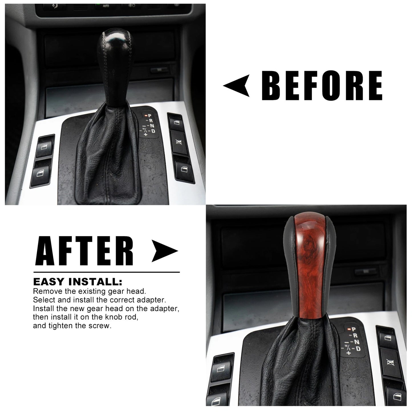 Faux Leather Gear Knob for BMW X5 2000-2006, BMW 525i 2003-2009
