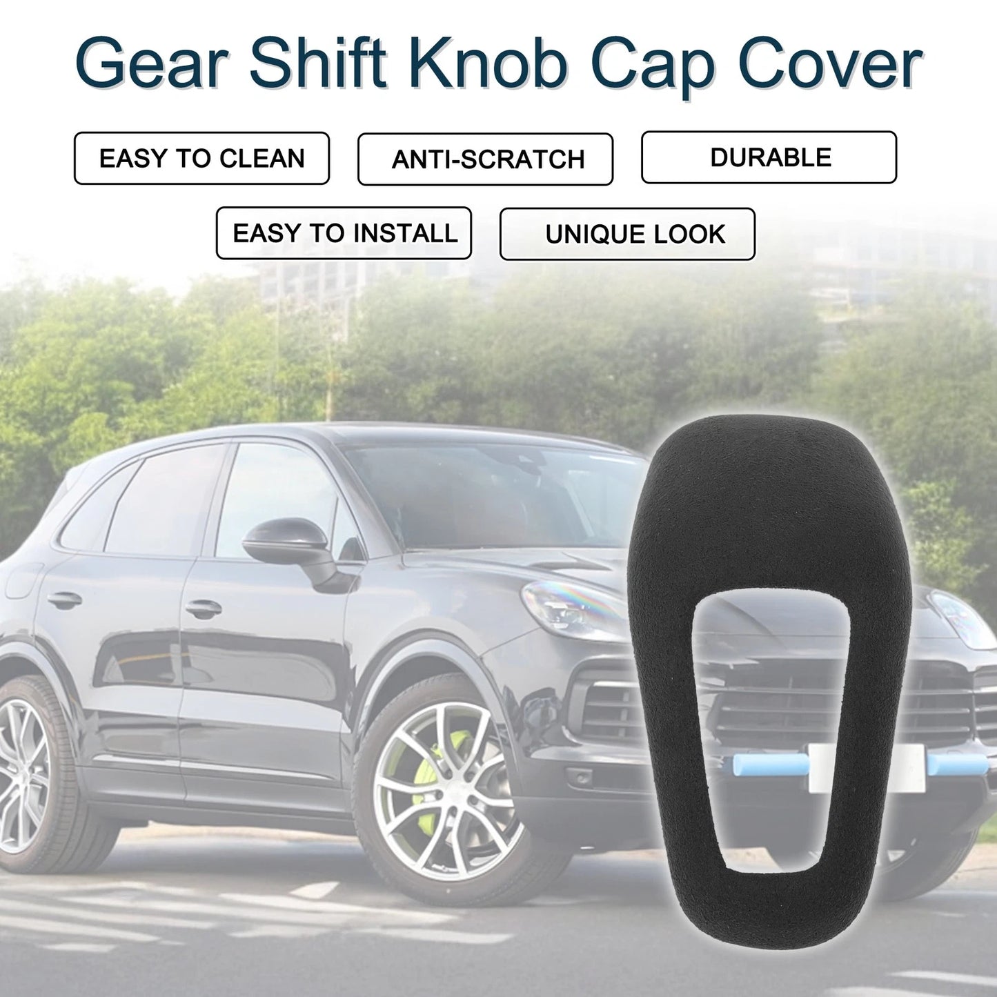 Gear Shift Knob Cap Cover Dark Gray Console for Porsche Cayenne (2018-2025)