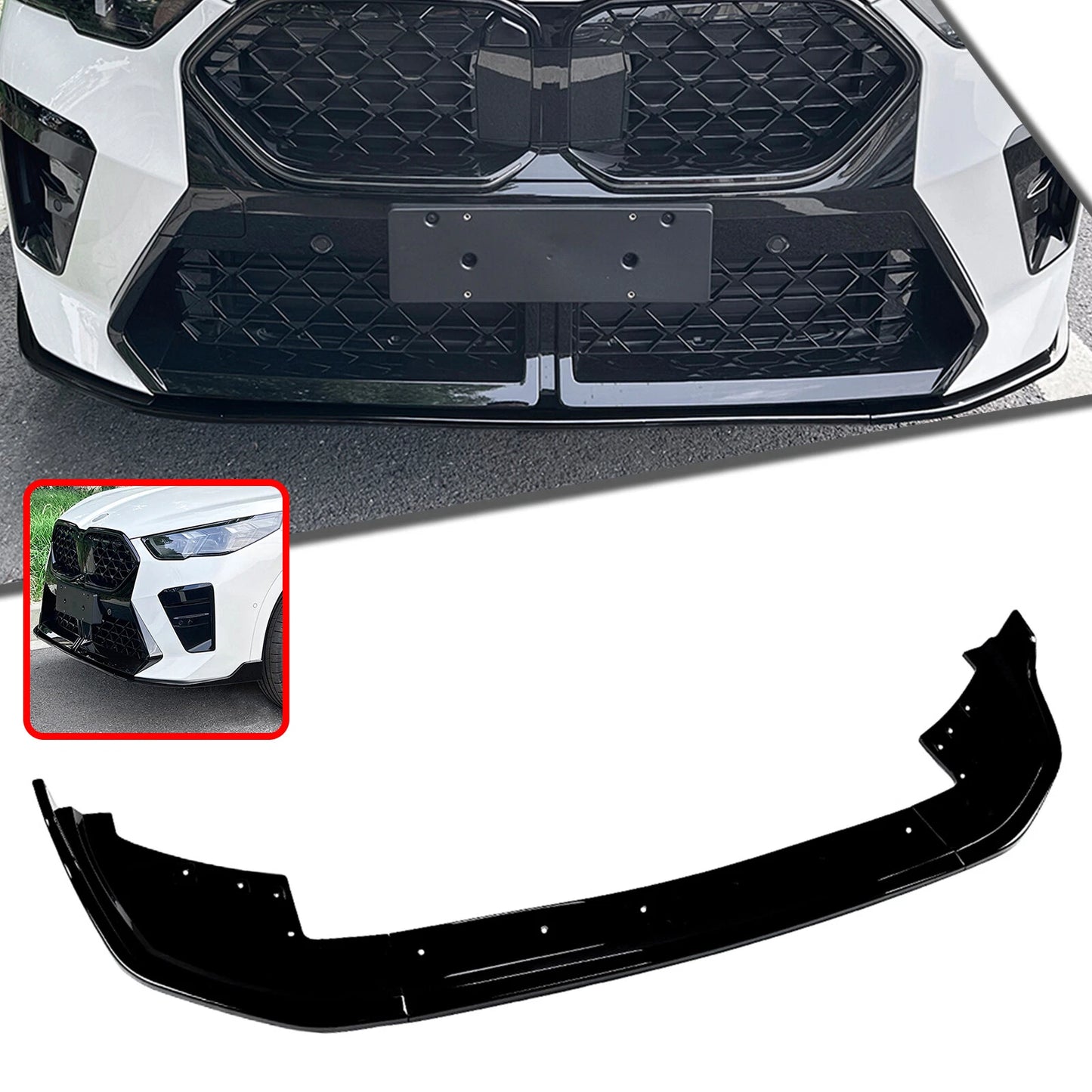 Front Spoiler Lip Bodykit for BMW X2 U10 M Sport (2024-2025) 3 x Pieces
