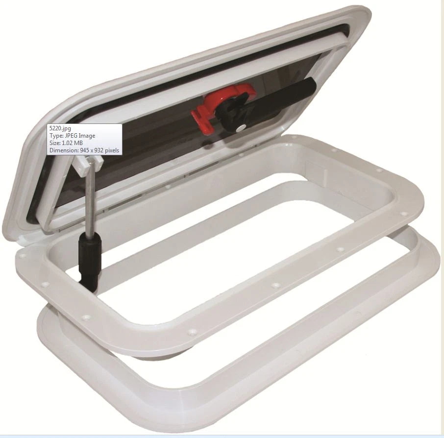Hatch Vent for Caravan Boat Opening Low Profile White
