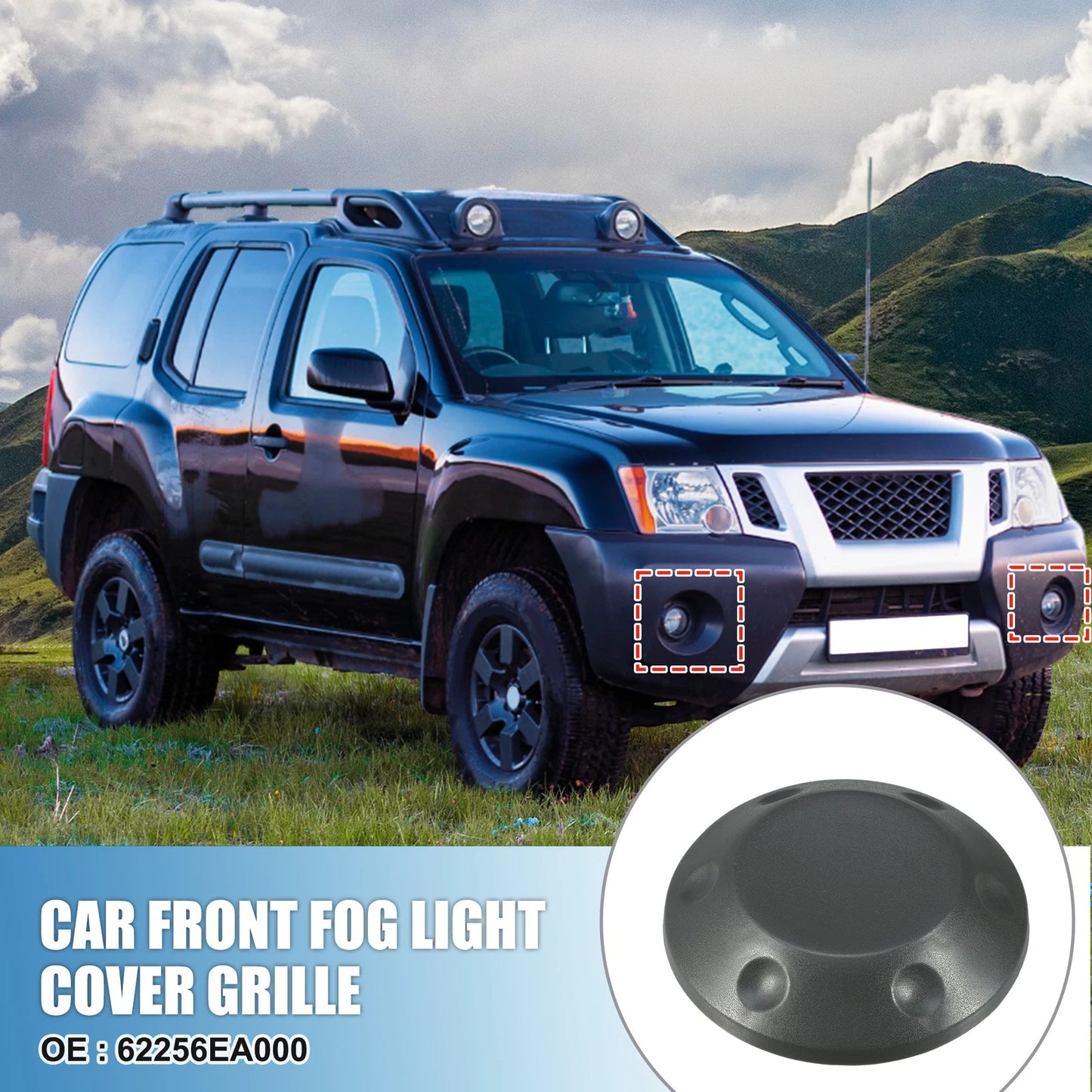 Front Fog Light Grille Cover Trim for Nissan Xterra (2005-2015)