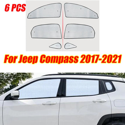 Side Windows Privacy Sunshade Cover 6pcs for Jeep Compass (2017–2021)