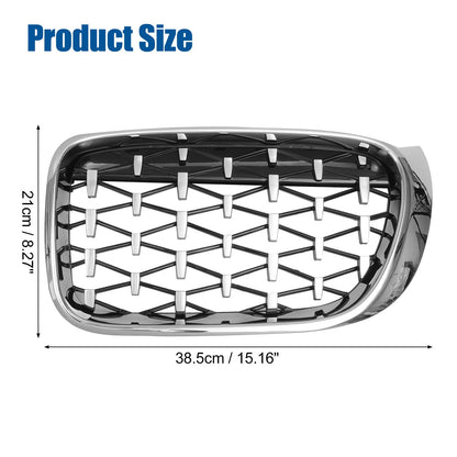 Front Hood Bumper Grille for BMW X3 F25 2014-2017 (2 x Silver Tone)