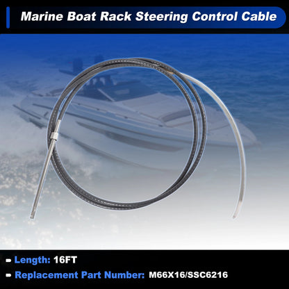 Steering Control Cable 16 ft for Marine Boat Rack