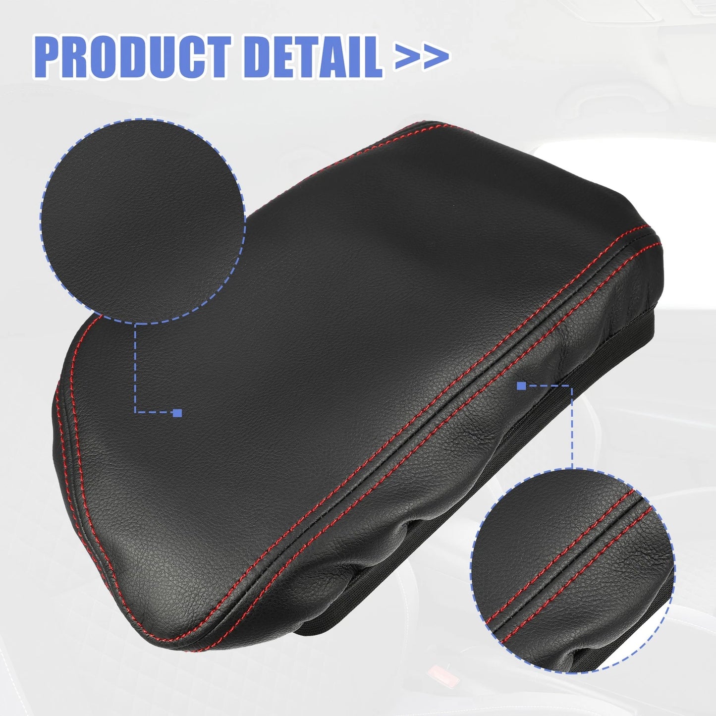 Car Center Console Armrest Cover for BMW X1 2016-2021 Black Red Stitching