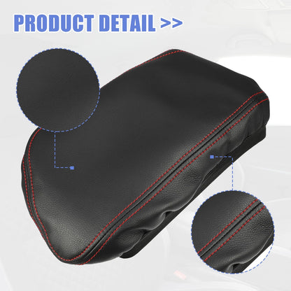Car Center Console Armrest Cover for BMW X1 2016-2021 Black Red Stitching