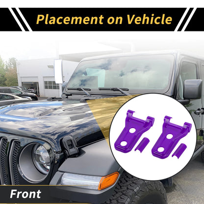 Engine Hood Hinge Covers for Jeep Wrangler JL JLU 2018-2024 - Plastic Purple