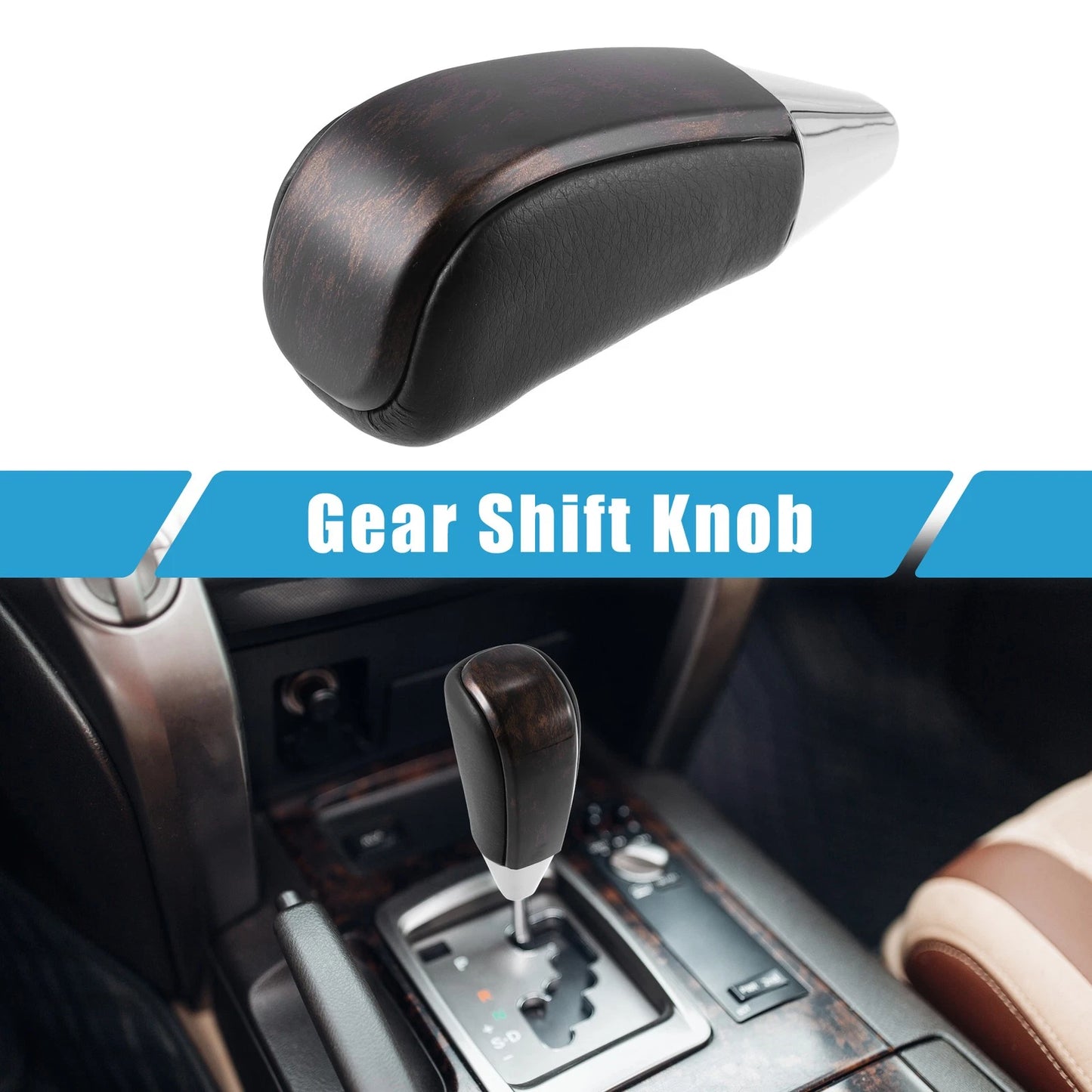 Gear Shift Knob Shifter for Toyota Land Cruiser Gold Tone Black