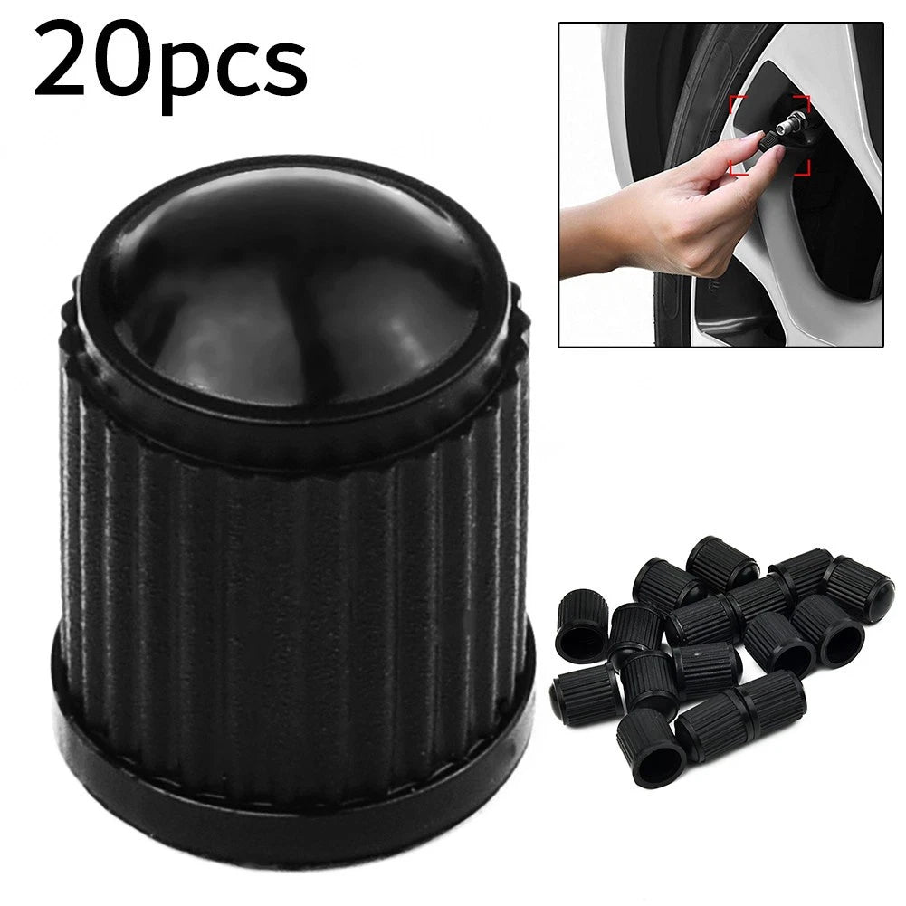 20 x Car Tyre Valve Black Bike Tyre Plastic Cap Dome Shape Dust Valve