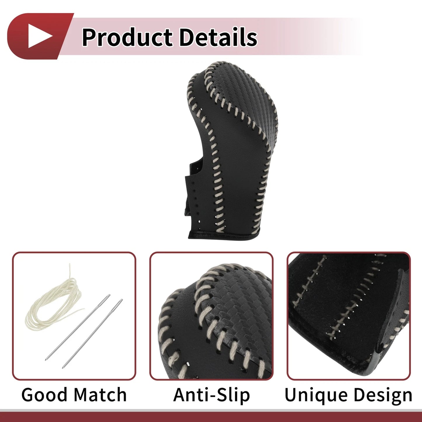 Gear Shift Knob Cover Black Beige Faux Leather for FX37 EX37 EX25 IPLG