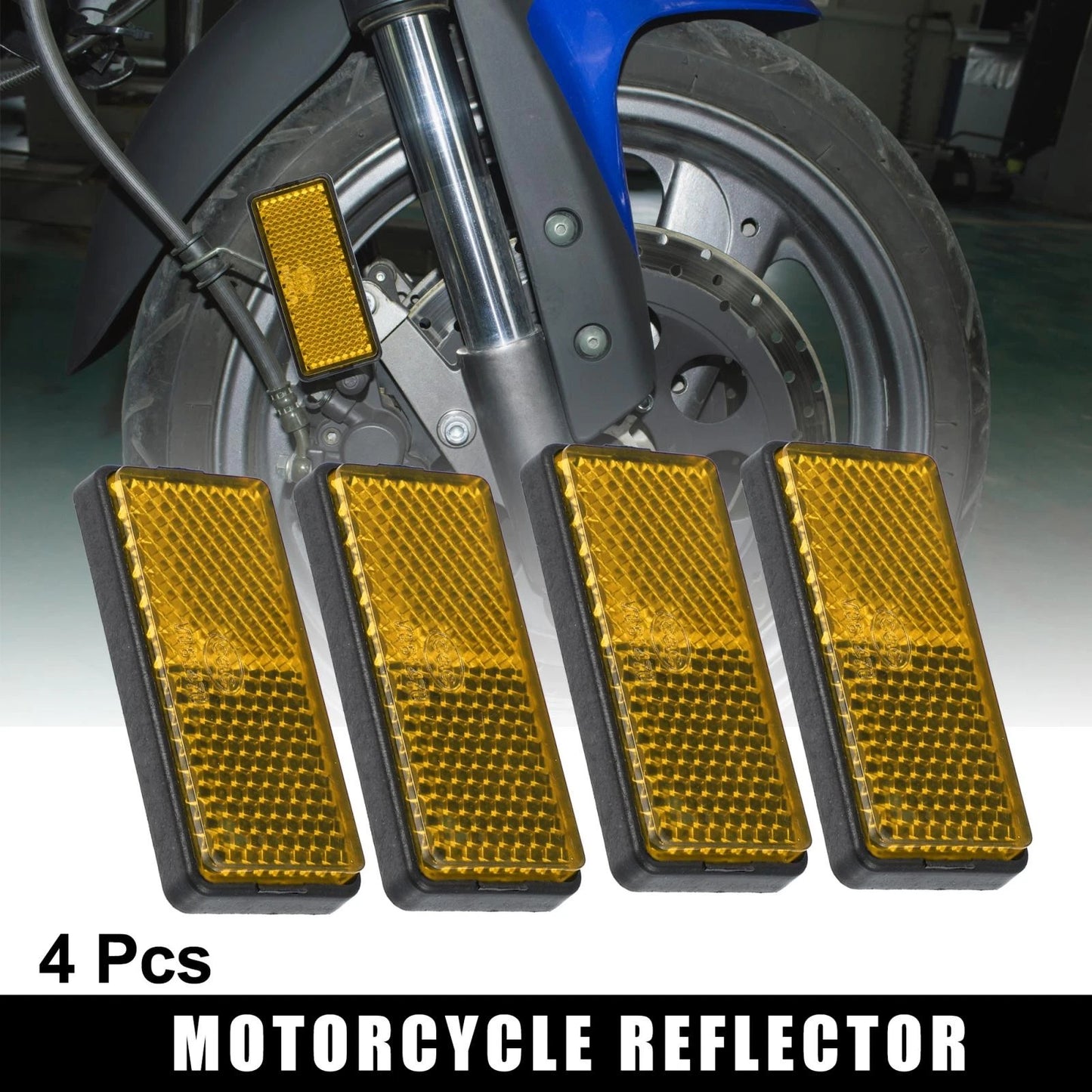 4 x Orange Universal Screw Mount Warning Reflector for Motorbike
