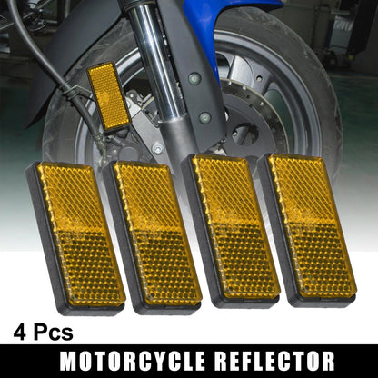 4 x Orange Universal Screw Mount Warning Reflector for Motorbike