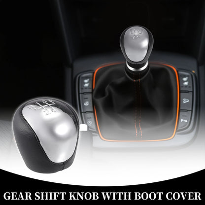 5 Speed Manual Gear Shift Knob for Kia Forte (2008-2013) Black Faux Leather