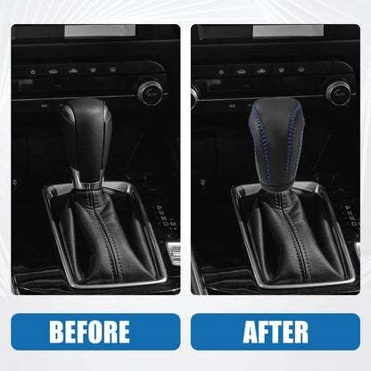 Gear Shift Head Knob Cover Black Blue for Toyota RAV4 (2013–2016)