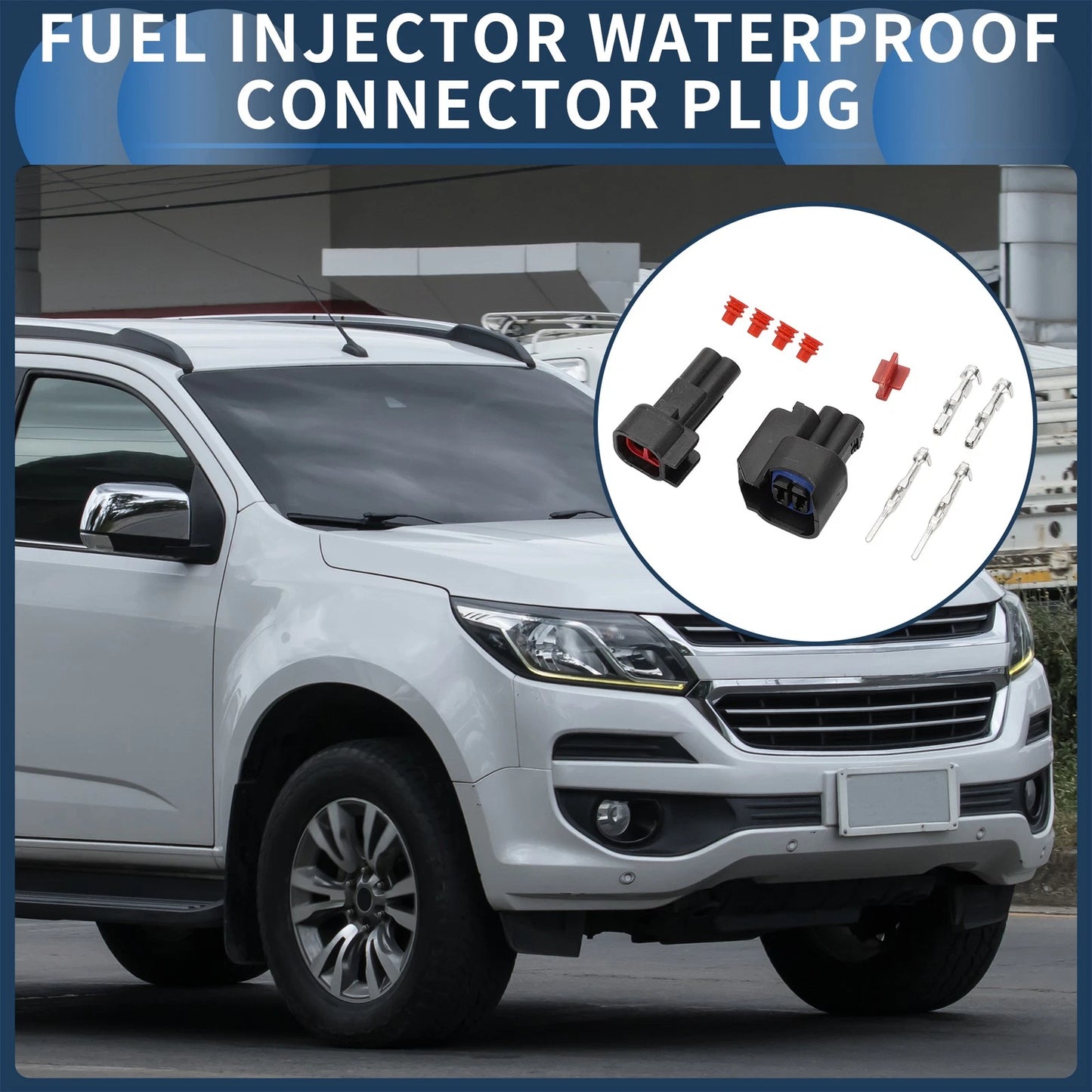 Fuel Injector Waterproof Connector Plug for Chevrolet - 1 Set, Plastic, Copper