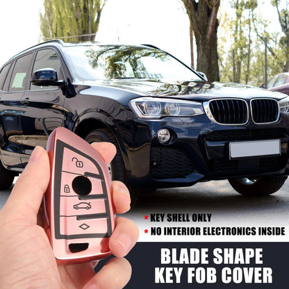 Key Fob Cover for BMW X1 X3 X5 X6 Remote TPU Case - Black Pink