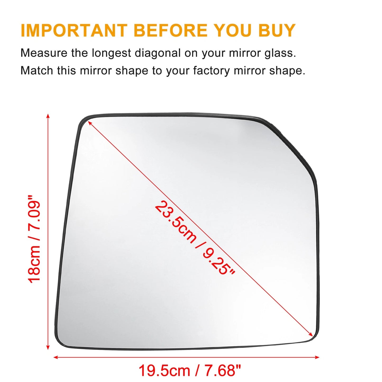 Left Heated Mirror Glass for Ford F150 2015-2020 (2 x Plates)