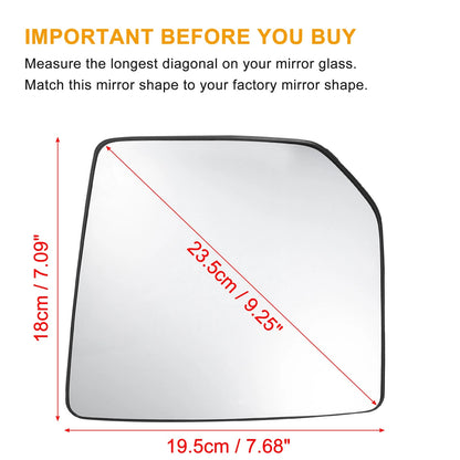 Left Heated Mirror Glass for Ford F150 2015-2020 (2 x Plates)