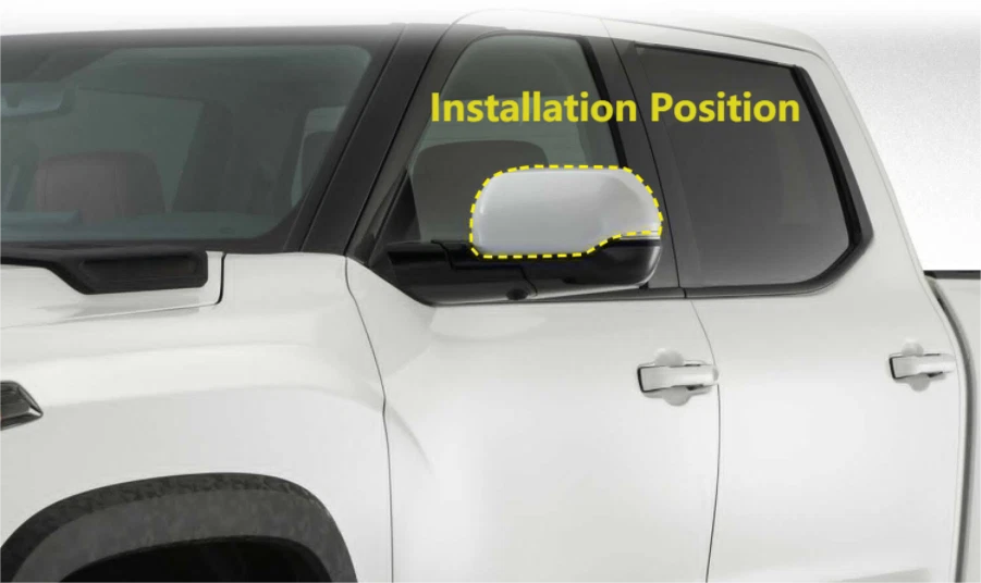 Rearview Mirror Side Lid Cover Trim for 2022-2023 Toyota Tundra ABS Chrome 2 x