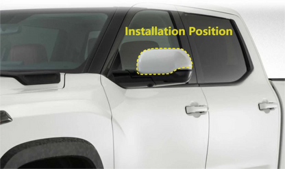 Rearview Mirror Side Lid Cover Trim for 2022-2023 Toyota Tundra ABS Chrome 2 x
