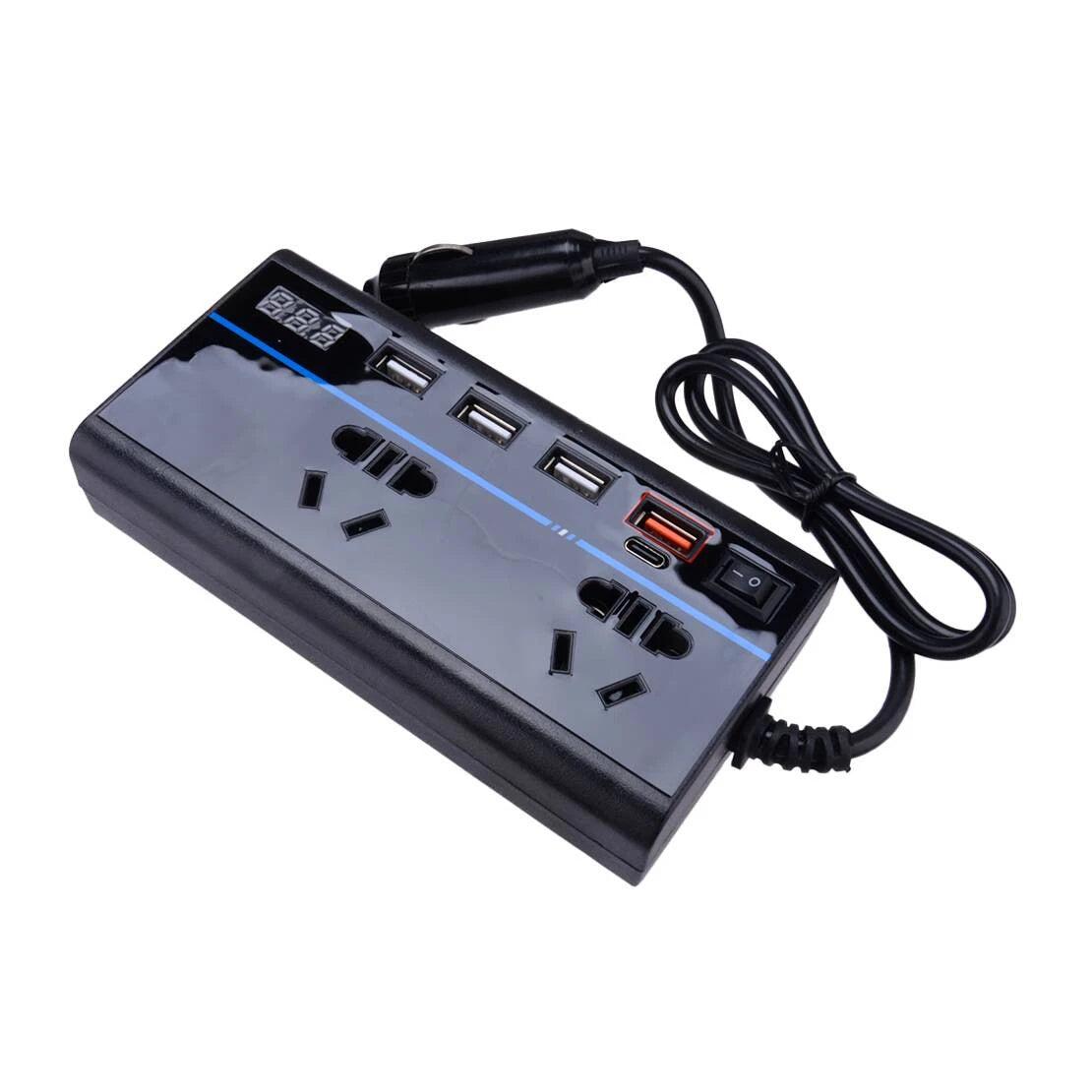 200W Car Power Inverter DC 12V to 110V with 4 USB Ports for Car